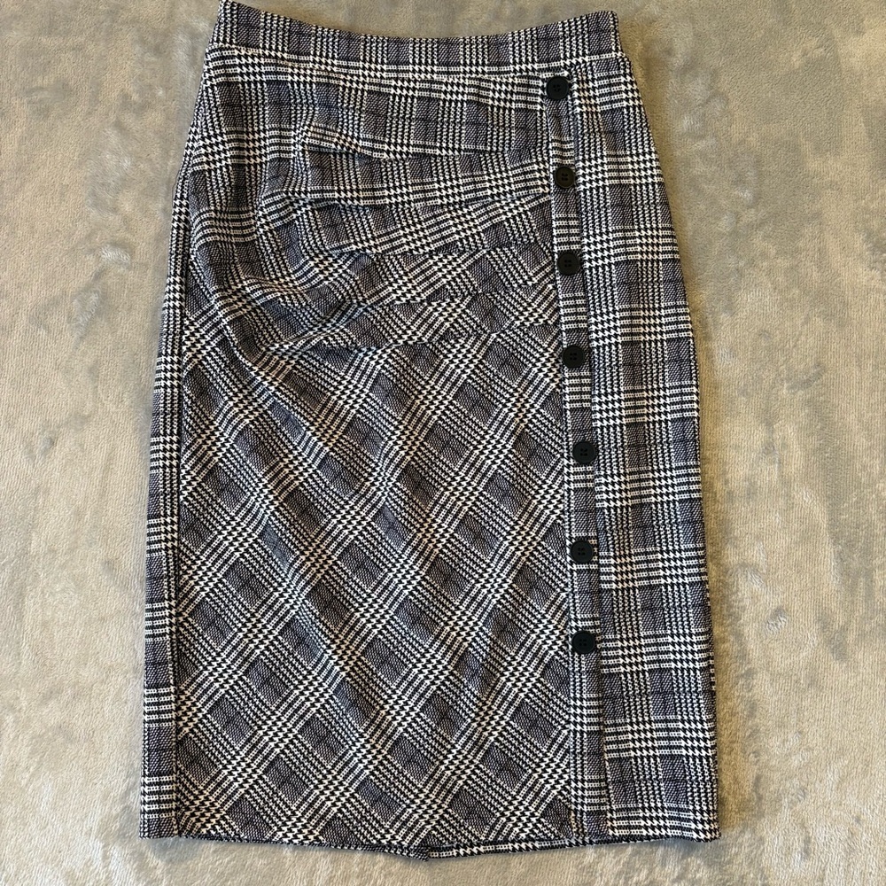 Academia Preppy Plaid Button-Down Skirt Sz L